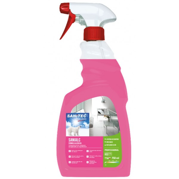 Detergente Superfici con trigger Sanialc antibatterico 750ml